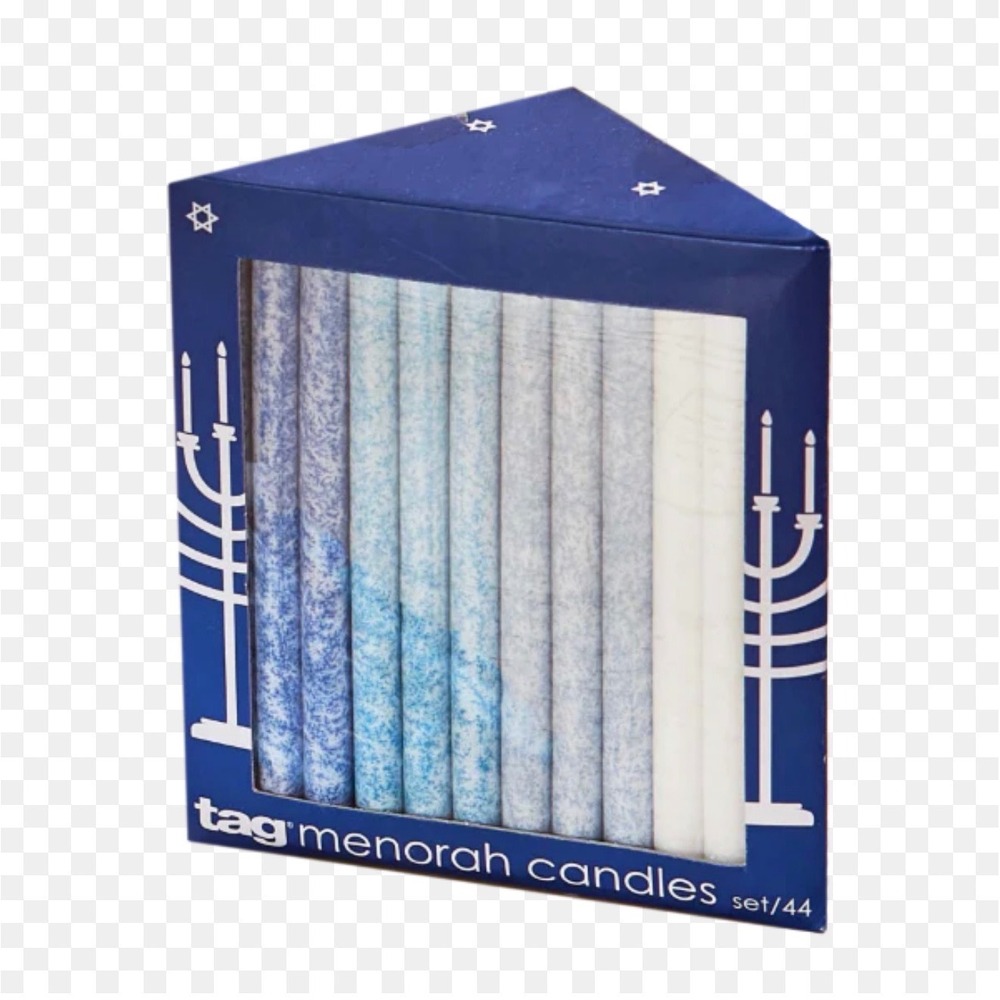 Tag Menorah Candles Set of 44 Blue White Hanukkah Jewish Holiday Festival Lights